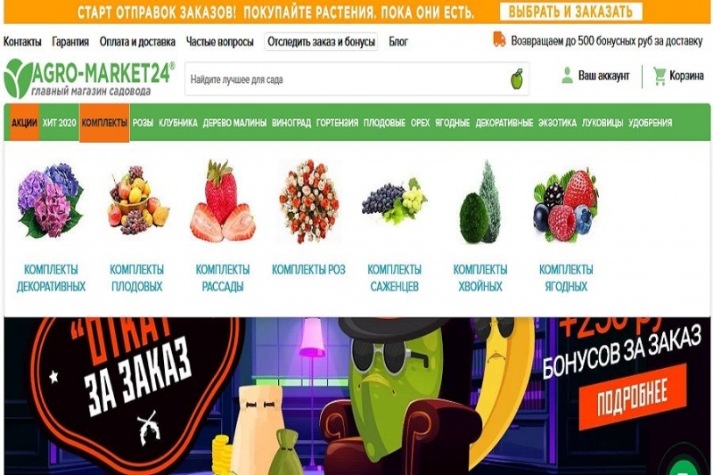 Agromarket – интернет-магазин по продаже саженцев и растений